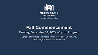 Fall Commencement 2024 Afternoon Session: 3:00 pm