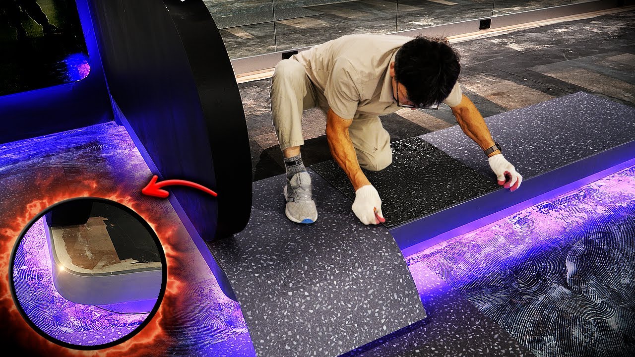 제일 싫어, 일 안하려고 뺀질거리는 사람..왜 그런거지? 대형 현장 180평 데코타일 시공, 헬스장 시공