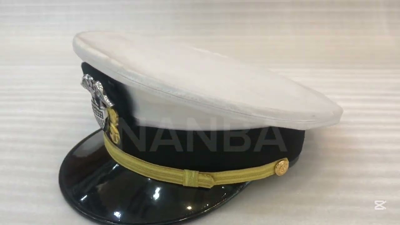 Navy Peak Cap with Metal Badge