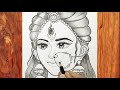 Maa Durga drawing easy step by step | outline drawing tutorial