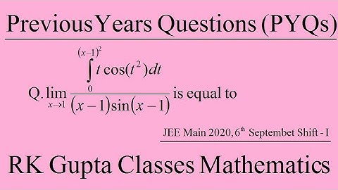 JEE Main PYQs # 9 | Previous Years Questions | JEE Main 2020, 6th September Shift-I