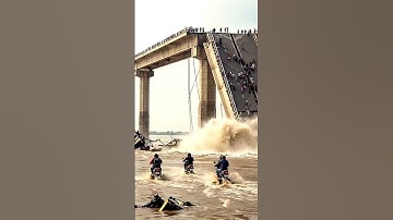 Moment the Bridge Almost Swept Away by Heavy Floods! #viral #shorts