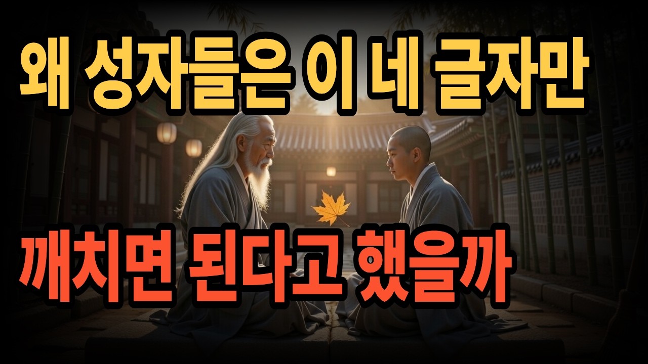 왜 성자들은 이 네 글자만 깨치면 된다고 했을까   [붓다의 가르침]