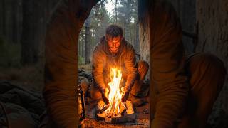 "Built Cozy Bushcraft Shelter with Fireplace in 25 Seconds 🔥 Survival ASMR"