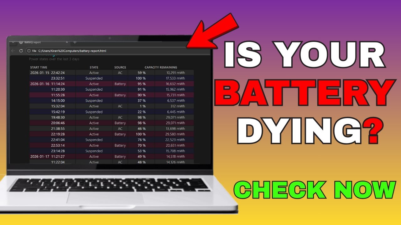 Your Laptop Battery Is Dying? Check Battery Health in 2 Minutes (Windows)