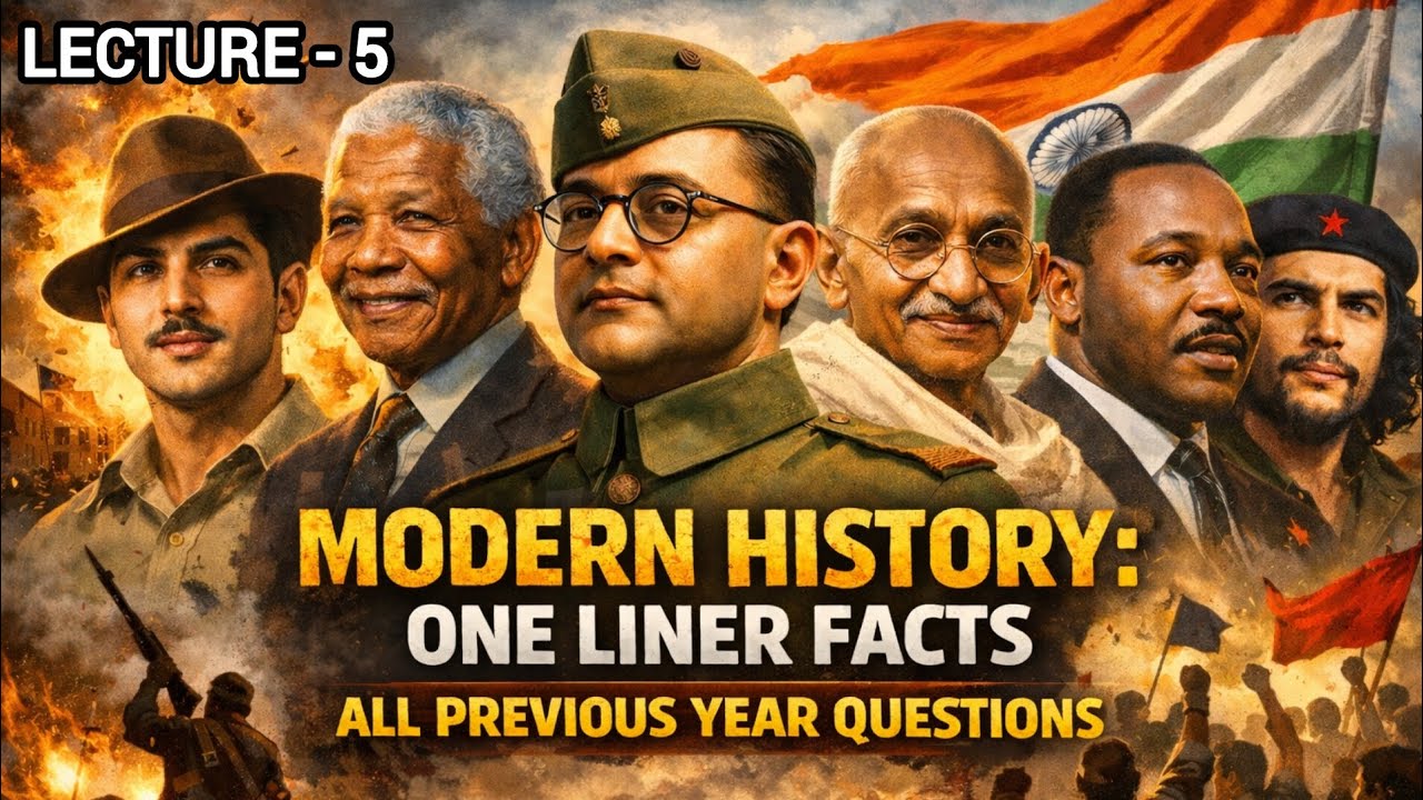 (Lecture-5) MODERN HISTORY All PYQ One Liners Handwritten Notes| Exam Special