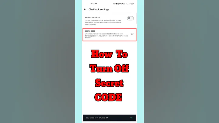 How to Remove Secret Code on WhatsApp|| Remove whatsapp secret code from Chat Lock |#shorts #viral
