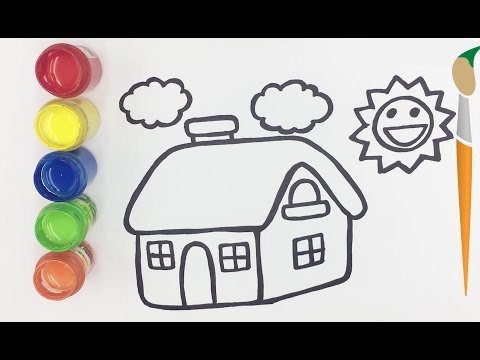 Video Vẽ và tô màu Ngôi nhà đẹp | Bé Học Tô Màu | Draw... - youtube