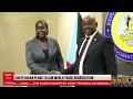 Trade minister Atong Kuol Manyang meets VP Dr. Benjamin Bol Mel.