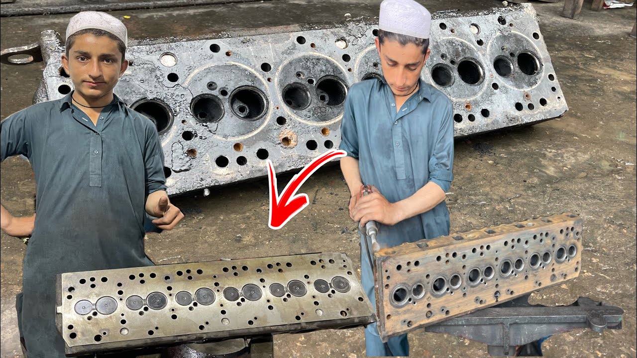 Rebuild Of Diesel Engine 6 Cylinder Isuzu Head DB58 | Complete ...