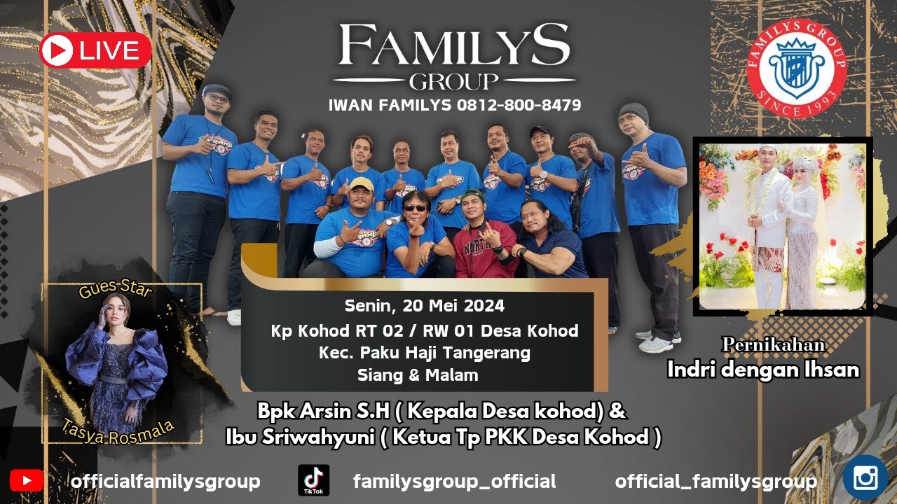 LiveStream Familys Group Edisi Kp Kohod Paku Haji Tangerang Banten Senin 20 Mei 2024(MALAM)