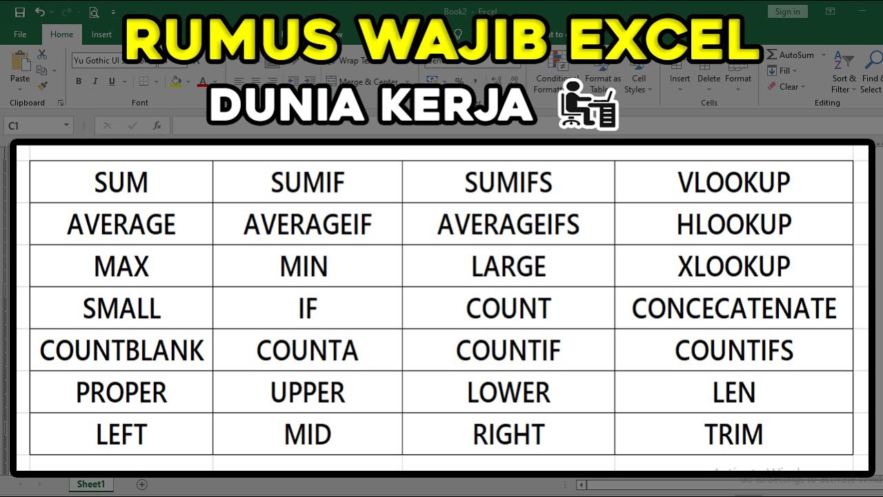 Rumus Excel Wajib Di Kuasai Pada Dunia Kerja