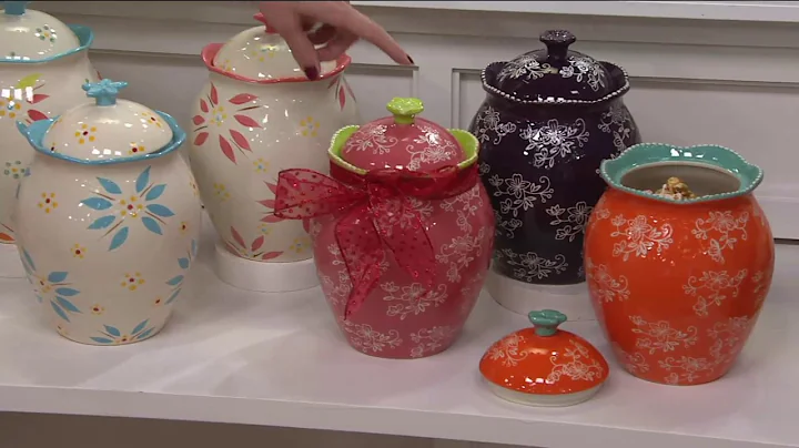 Temp-tations Old World or Floral Lace 9" Cookie Jar on QVC