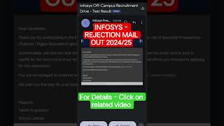 Infosys Off-Campus Result Out 😔 | Rejected in Specialist Programmer / DSE Trainee Drive
