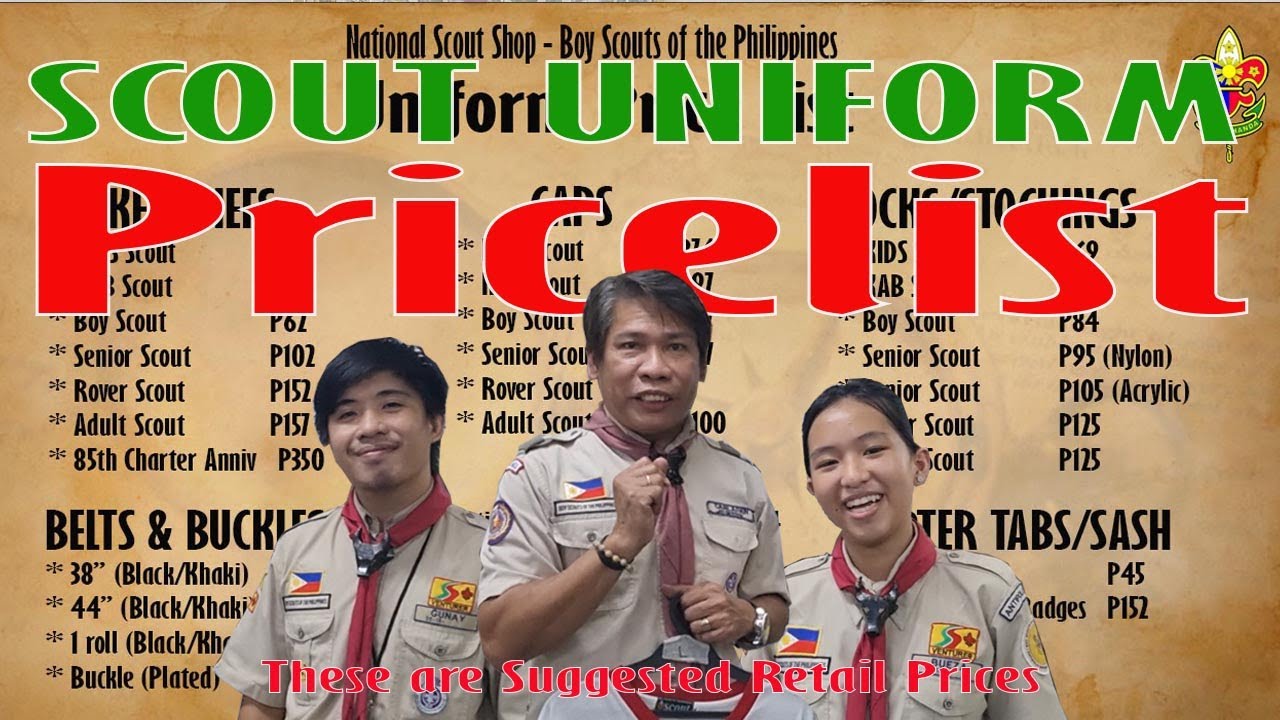 The complete list and prices of Scout uniform 