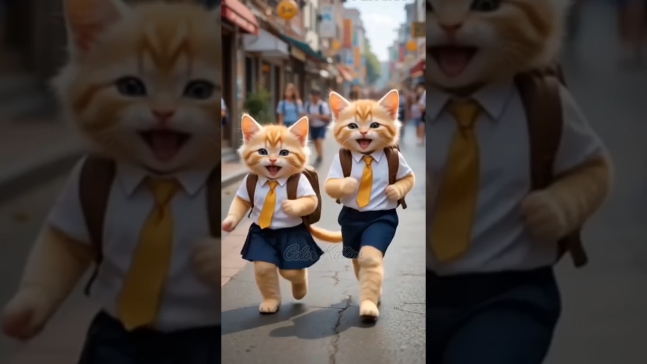 Kitten Twins in Ties & Skirts: A Sunny Day Dance Party 