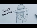 رسم فتاة(بنت) كيوت ترتدي قبعة؛رسم سهل جدآ ||Easy drawing || Draw a girl with a hat