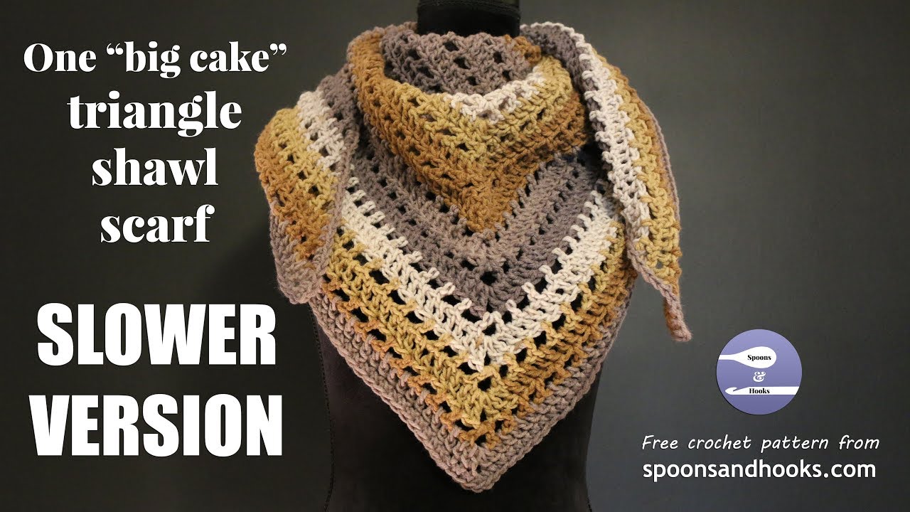Free Crochet Pattern One Big Cake Shawl Scarf Spoons Hooks