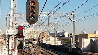阪神8000系8227F魚崎駅到着　 直特　姫路行き　 上り線切り替え前