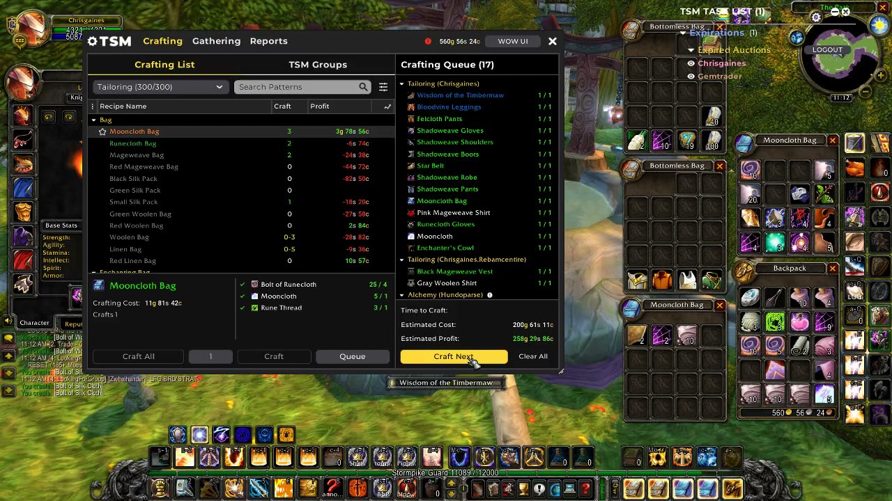 Classic wow tbc tailoring day 7 youtube