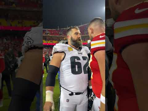 Jason and Travis Kelce Meet after Eagles WIN #shorts