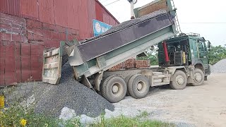 🔴 Xe ô tô tải khổng lồ chở đá đổ ben | xe tải ben chở cát rất khỏe | máy xúc làm việc | hieu excava
