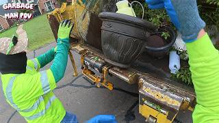 Garbage Truck Picking Up Furniture and Bulk Trash | 4K UHD ASMR
