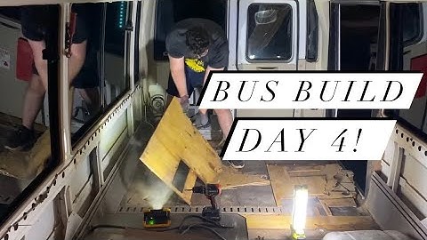 Rosa bus conversion day 4! Removing the walls, floor and wheelchair tracks!