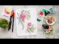 Aquarellblumen mit den Tombow DIY Watercoloring Sets