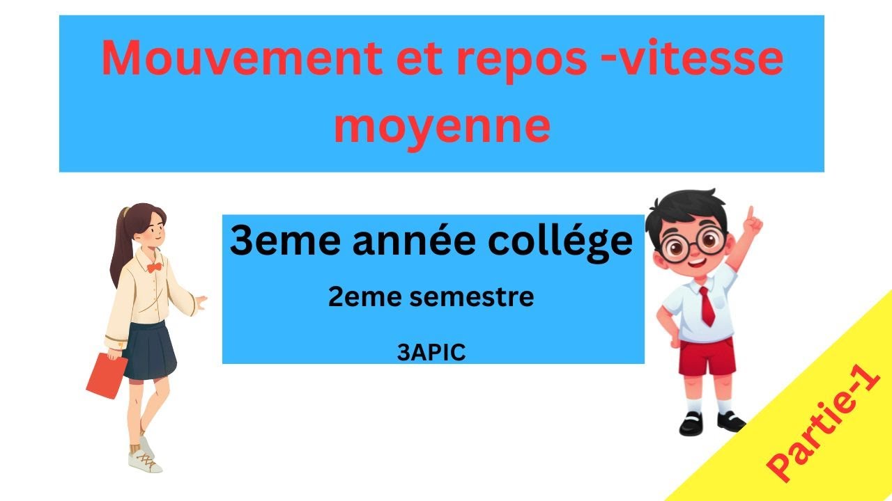 le mouvement et repos -vitesse moyenne (partie 1) 3eme année college.