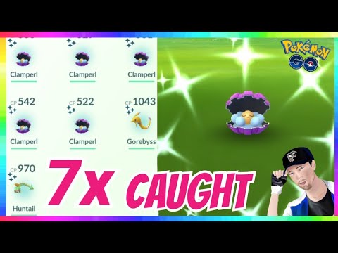 shiny in pokemon go 7x SHINY CLAMPERL CAUGHT + SHINY HUNTAIL & GOREBYSS EVOLUTIONS in Pokemon Go!