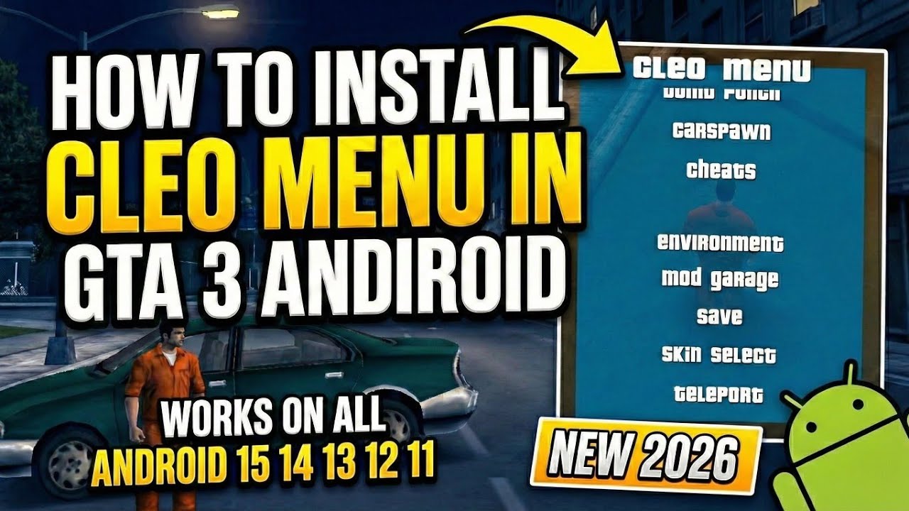 How to install cleo menu in GTA 3 Android | Works on All android 15 14 13 12 11