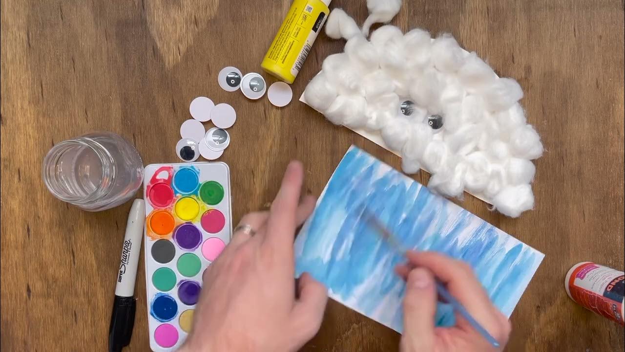 How to Make Easy Paper Plate Cloud and Watercolor Rain / Easy Crafts for Kids / Paper Plate