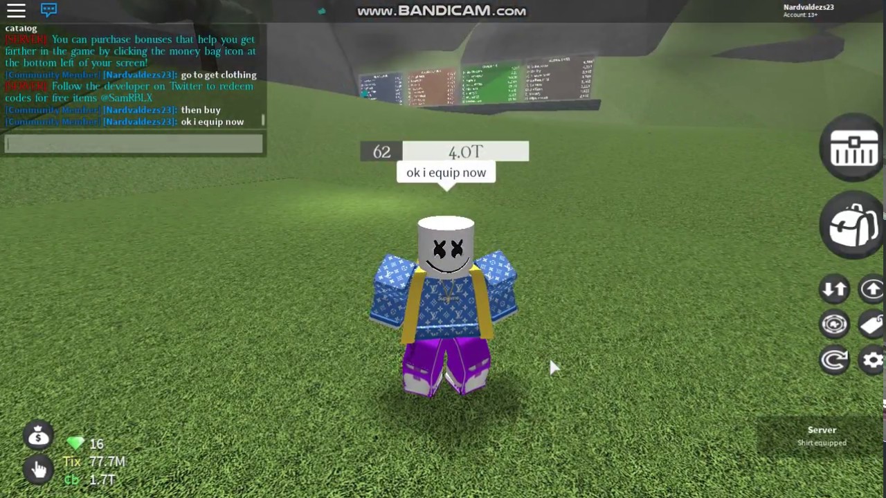 How To Buy Clothes In Case Clicker Youtube - tix bag roblox code