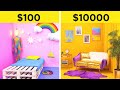 Epic Room Makeover Challenge! Cheap vs Expensive DIY Decor Ideas by 123 GO!