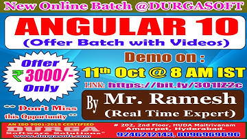 ANGULAR 10 Online Training @ DURGASOFT