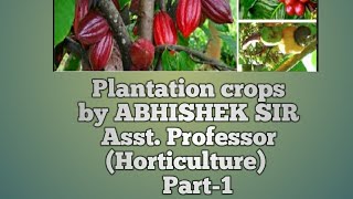 Plantation crop objective part-1