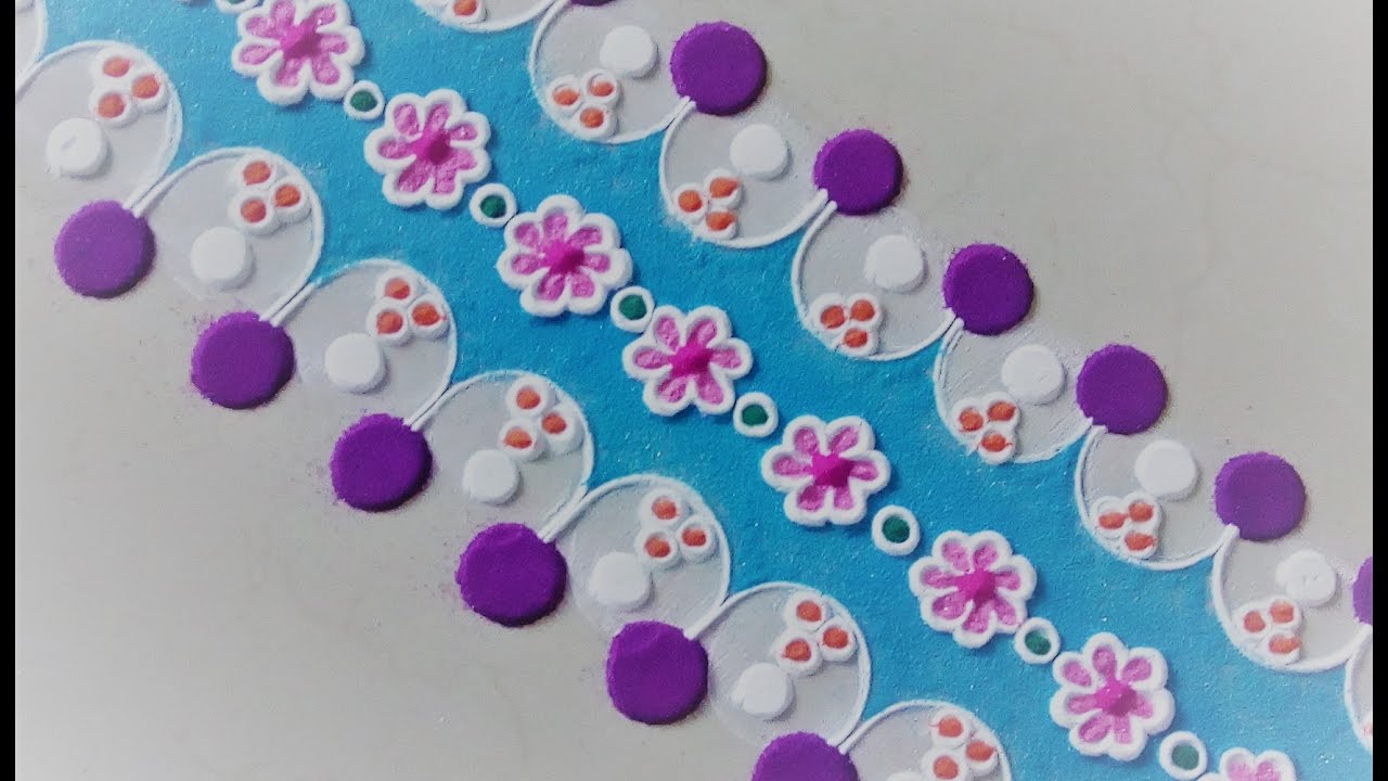 Simple Border Rangoli Design.Creative Rangoli Design. - YouTube