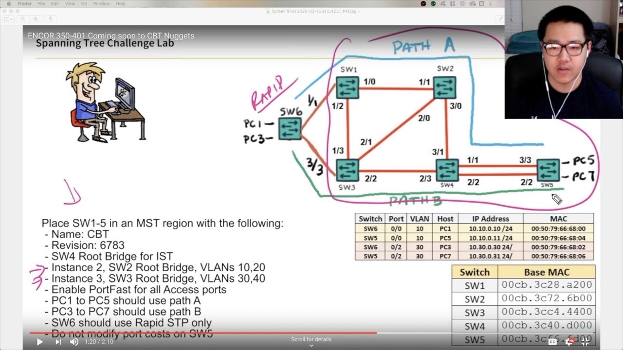 CCNP/CCIE Enterprise Core (350-401 ENCOR) - Configuring Path Optimization with MST and RPVST+