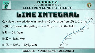 7 Line Integral 1 Problem solved Explained Module 2 4th Sem Electromagnet theory ECE 2022 Scheme VTU