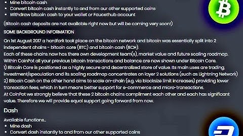 CoinPot added Bitcoin Cash and Dash