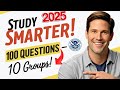Study Smarter: 100 Civics Questions Divided into 10 Easy Groups for US Citizenship Interview 2025