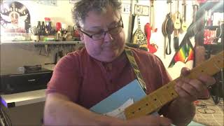 Daphne Blue Boxcaster Strat style Cigar Box Guitar