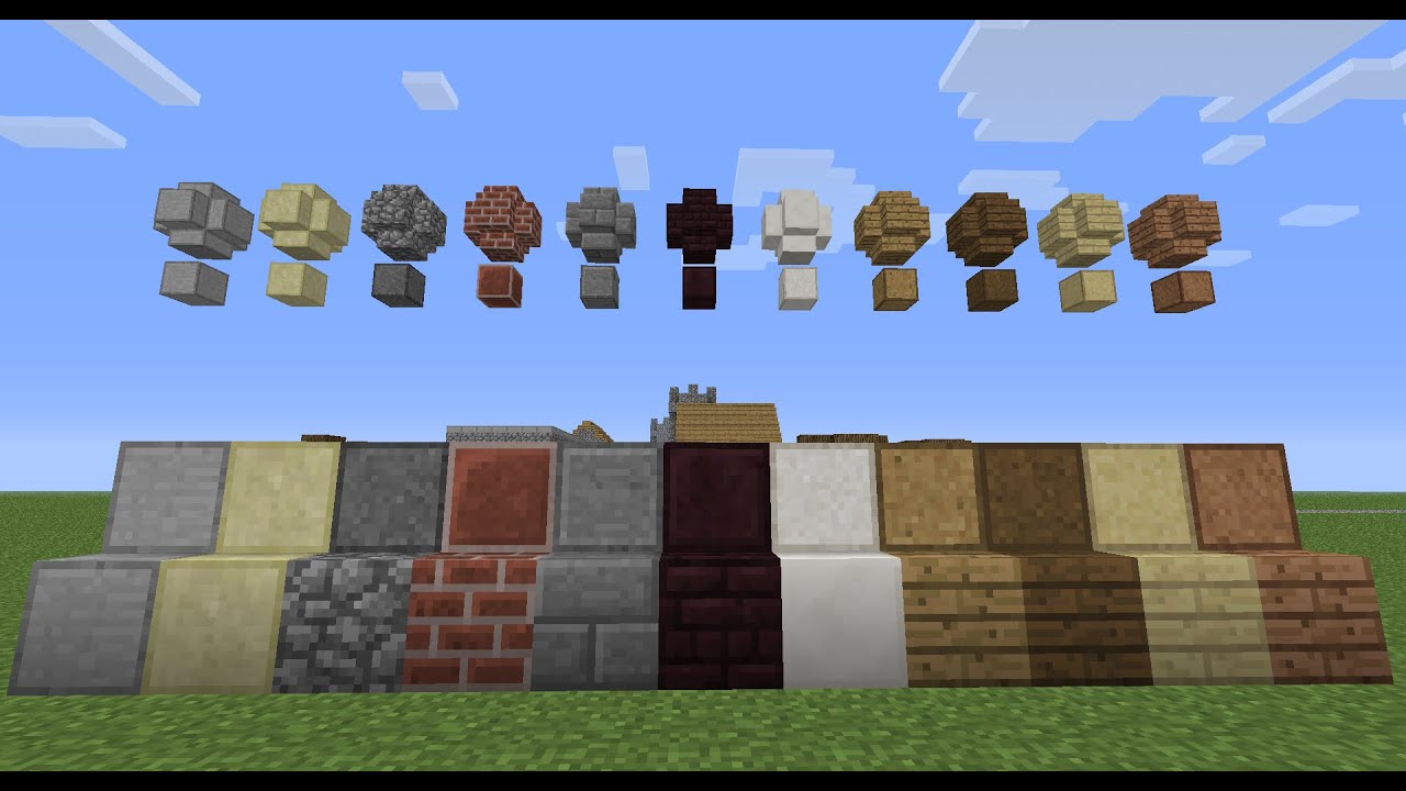 The Vertical Halfslabs mod for Vanilla Minecraft 1.6.4