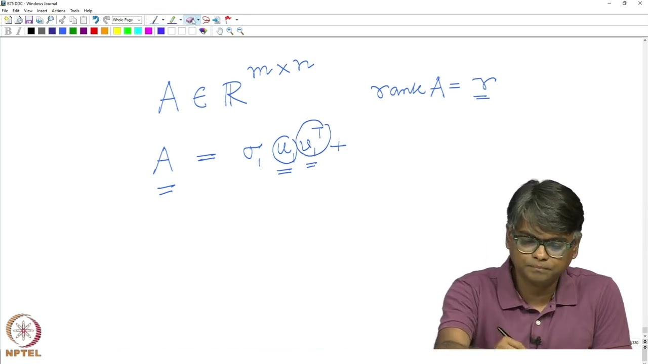 Week 08: Lecture 37: Finding low rank approximations of data Hankel matrices using SVD