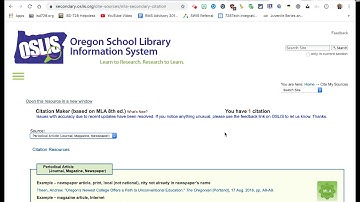 Creating a Works Cited Page Using OSLIS 2019