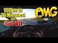 100km 62 miles in 26 minutes on german autobahn with golf gti performance 