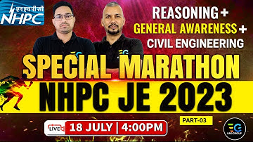 03| NHPC-JE 2023 Marathon (Civil+ Reasoning+ General Awareness )NHPC Exam Preparation By EAD Experts