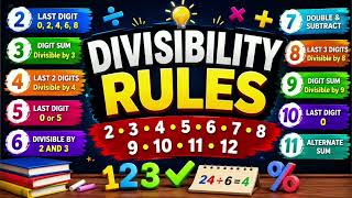Career Overview DIVISIBILITY RULES | Divisibility RULES  from  2  to 12  | divisibility rule of 7