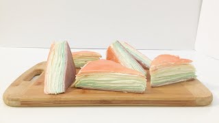 Rainbow Pastel Crepe Cake Recipe